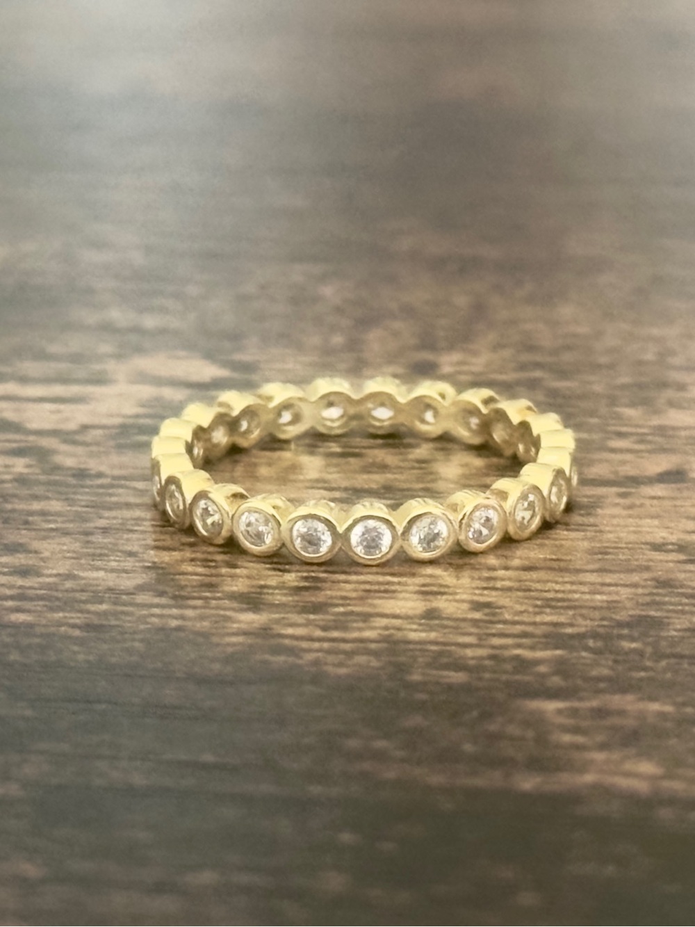 Bezel-Set Round CZ Eternity Band